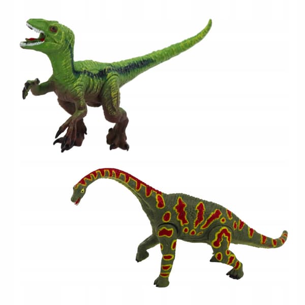 Set of 4 Movable-Legged Dinosaur Figures with Opening Maws