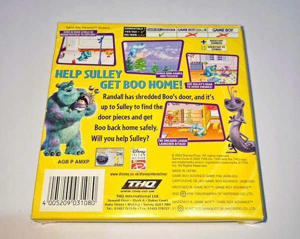 Monsters Inc. 3XA Nintendo Game Boy Advance