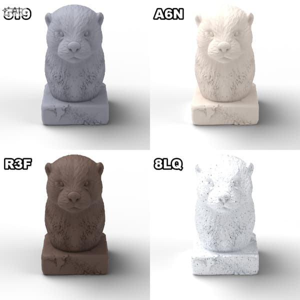 DECORATIVE FIGURINE: OTTER BUST ON A BASE – MANY COLOURS