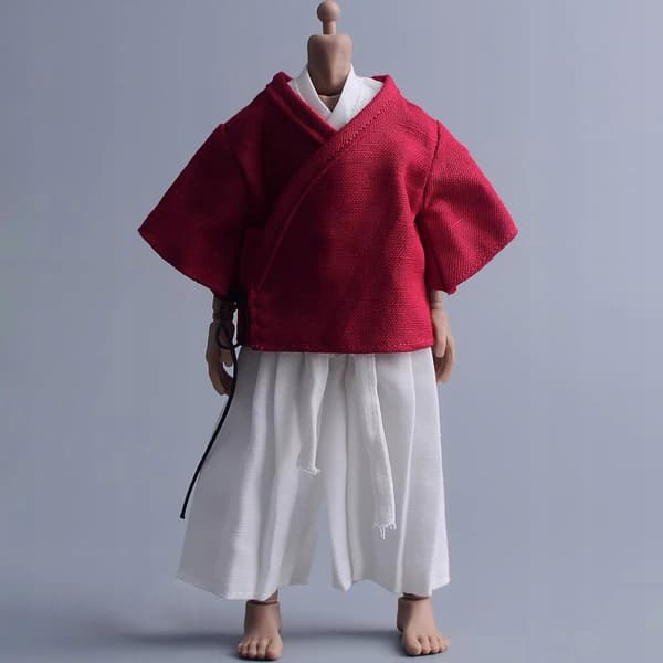 1:12 Action figure Doll’s clothes Samurai uniform, fabric, red and white
