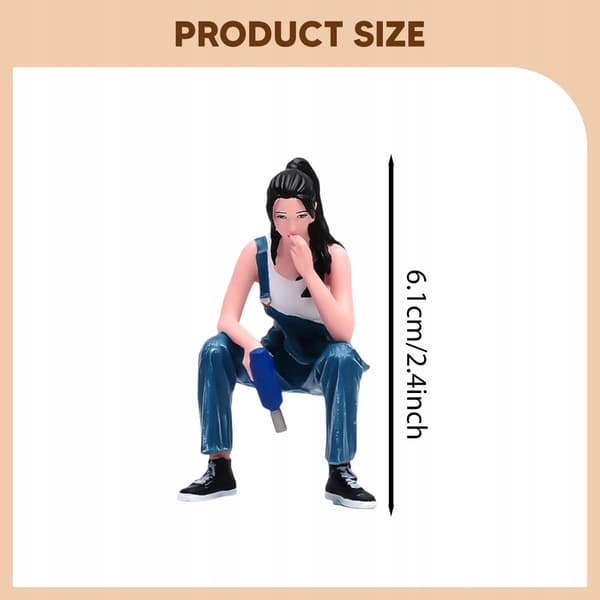 1:24 Female Mechanic Miniature Figure Micro Scene Decor Hobby Collection