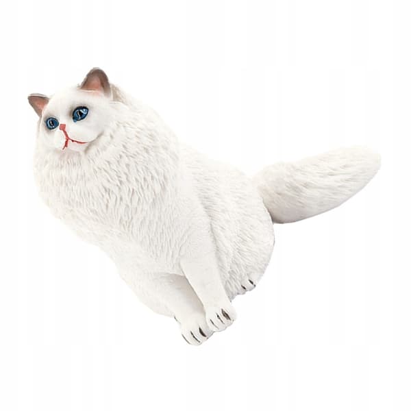 WHITE PLASTIC CAT DESK ORNAMENT