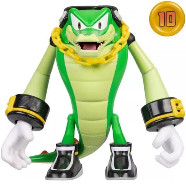 SONIC THE HEDGEHOG JAKKS PACIFIC ARTICULATED FIGURINE VECTOR + SUPER RING