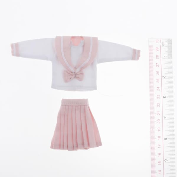 1/6 Doll accessories: School uniform outfits for Blythe Pink
