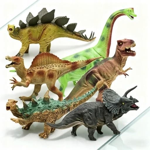 LARGE DINOSAUR SET: T-REX DINOSAUR FIGURES – 6-PIECE SET – CHILDREN’S TOY