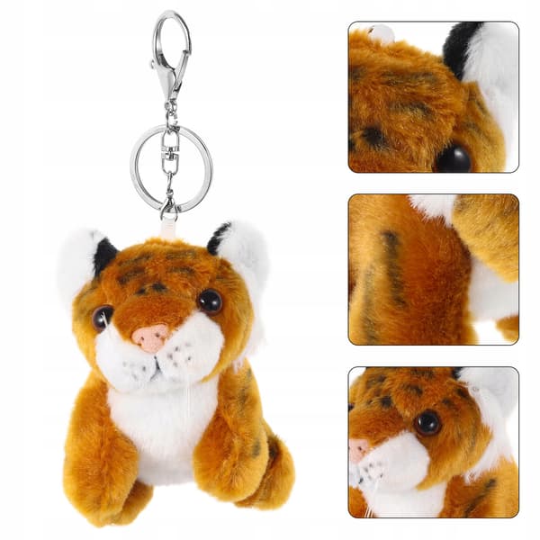 KEY RING WITH A BROWN PLUSH TIGER