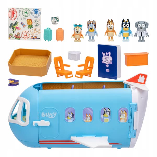 Bluey 3-in-1 Transforming Plane Playset featuring The Heelers, Plane Transforms