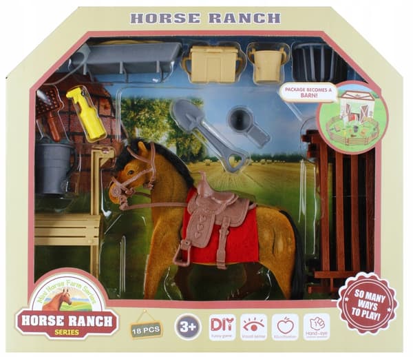 Flock-printed horse with accessories – MEGA CREATIVE 526121