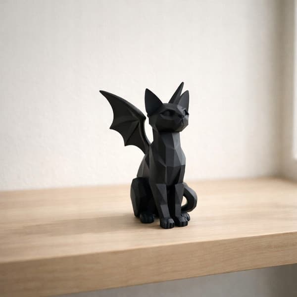 DECORATIVE FIGURINE: CAT WITH DRAGON WINGS – MANY COLOURS