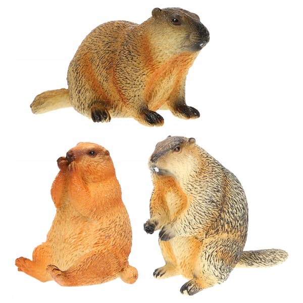 3 PLASTIC MARMOT MODELS, EDUCATIONAL FIGURINES