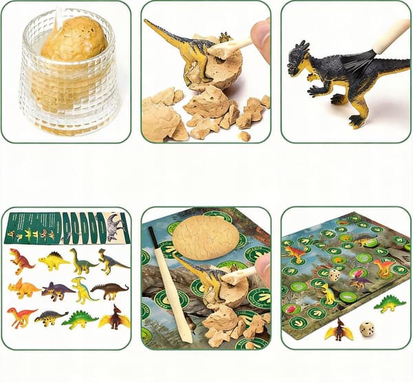 DINOSAUR DIGGING SET FOR CHILDREN – 12 EGGS: CREATIVE PLAY AND LEARNING