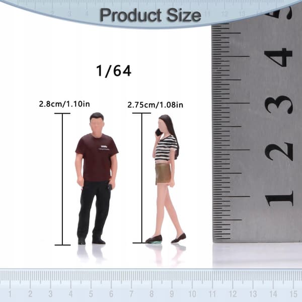 2 pieces 1:64 Scale miniature figures, accessories, ornaments, decorations, hand-painted