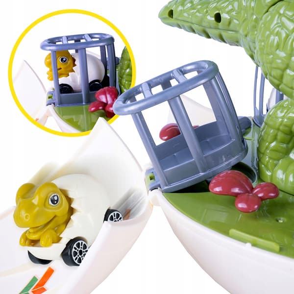 DINOSAUR EGG HATCHING DINOSAUR EGG LAUNCHER 2-IN-1 SLIDE TRACK