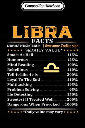 Composition Notebook: Libra Facts – Servings per Container – Zodiac Journal/Not