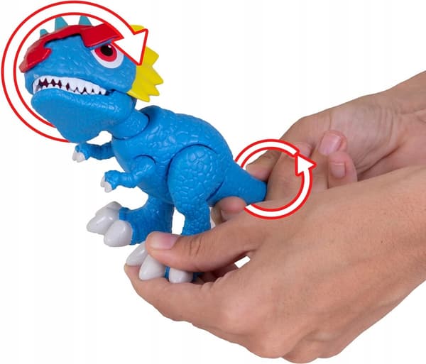 DINO BYTES ARTICULATED FIGURINE: DILO the Dinosaur with Helmet and COMBAT FEATURES