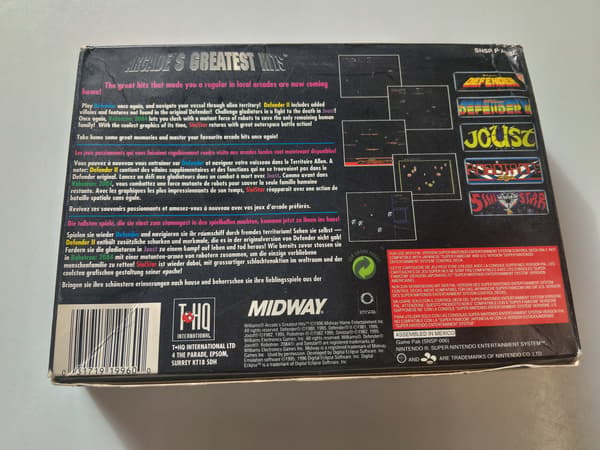 ARCADE'S GREATEST HITS SNES PAL NINTENDO ENG
