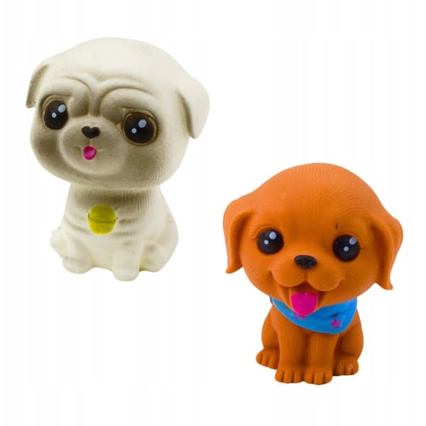 Creative play set: 6 squeaky dogs with a doghouse for children