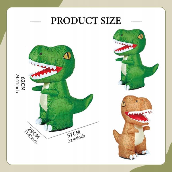 Inflatable Dinosaur Remote-Controlled Toy – Christmas Walking Electric Brown