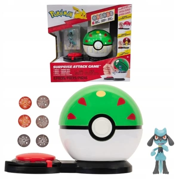 POKÉMON SURPRISE ATTACK GAME SET, SERIES 3: DUEL + RIOL FIGURINE