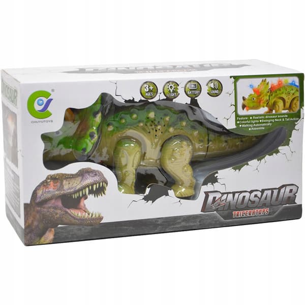 BATTERY-POWERED TRICERATOPUS DINOSAUR