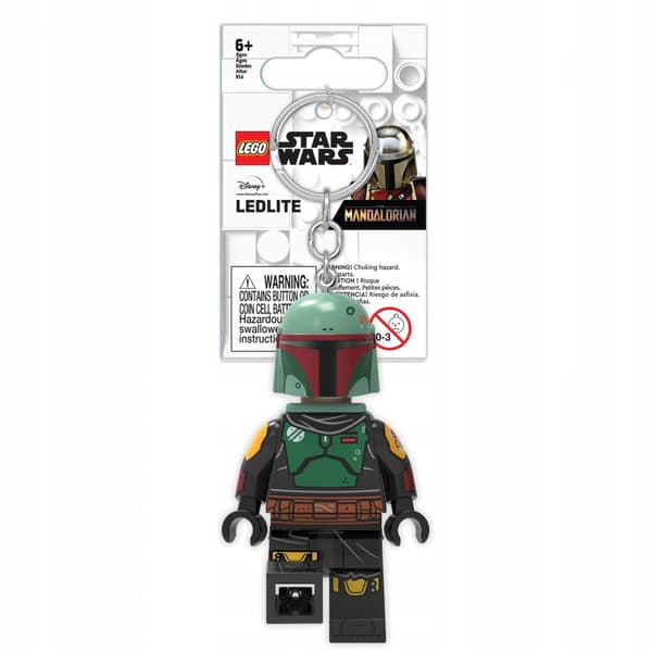 LEGO STAR WARS KEYRING FLASHLIGHT BOBB FETT FIGURE KEYRING + GIFT BAG