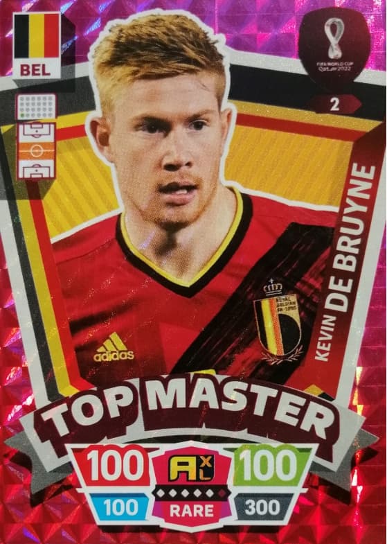 WORLD CUP QATAR 2022 RARE TOP MASTER 2 DE BRUYNE