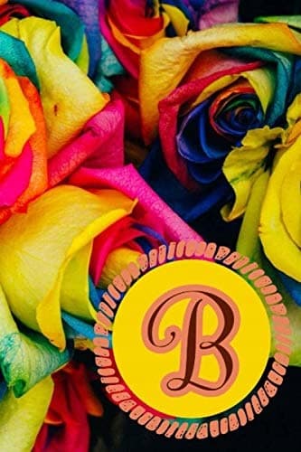 B Initial Monogram Journal Notebook for Women: Personalised, Customised Rain