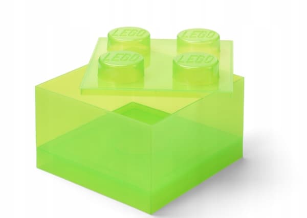 LEGO STORAGE BOX FOR BRICKS, 4-PIECE SET, TRANSPARENT LIGHT GREEN