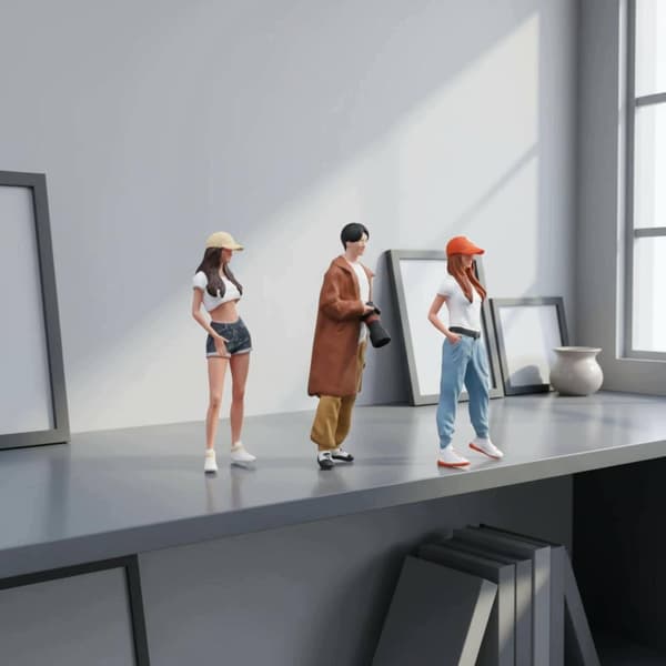 Compact resin collector’s figure Realistic exploration Doll set Mini toy