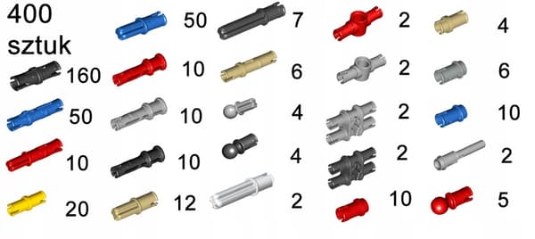 LEGO TECHNIC pins / studs / pegs, 400-piece set