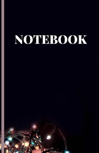 NOTEBOOK: Black background with cute illuminated designs