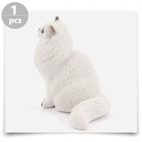 WHITE PLASTIC CAT DESK ORNAMENT