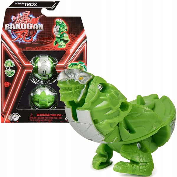 BAKUGAN TITANIUM TROX BATTLE FIGURE BALL + CARDS