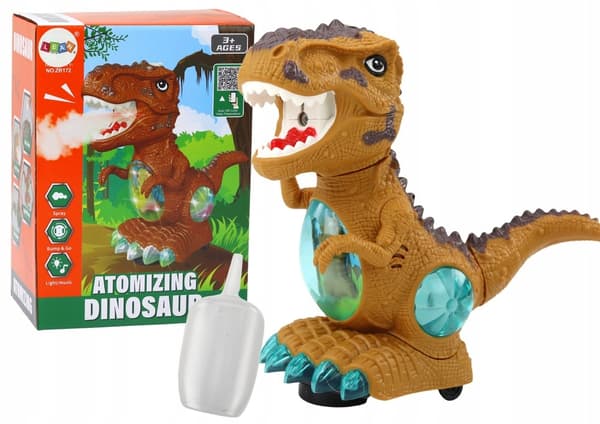 A dancing dinosaur with a light and sound obstacle sensor