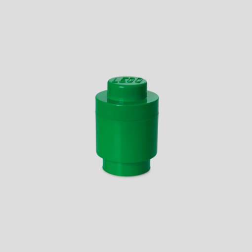 Round LEGO Brick 1 container (Green) (40 NHG