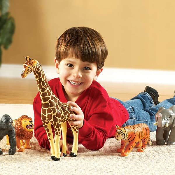 Learning Resources Set of 5 Small Figures: Giraffe, Elephant, Lion, Tiger