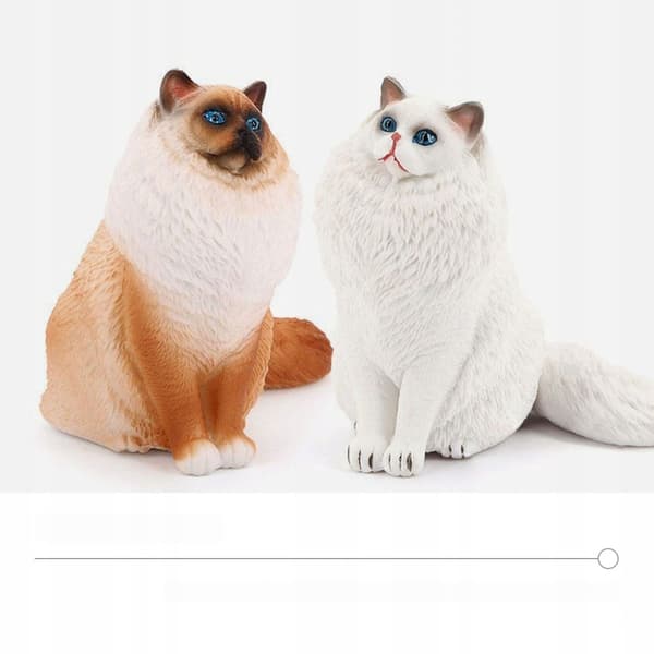 WHITE PLASTIC CAT DESK ORNAMENT