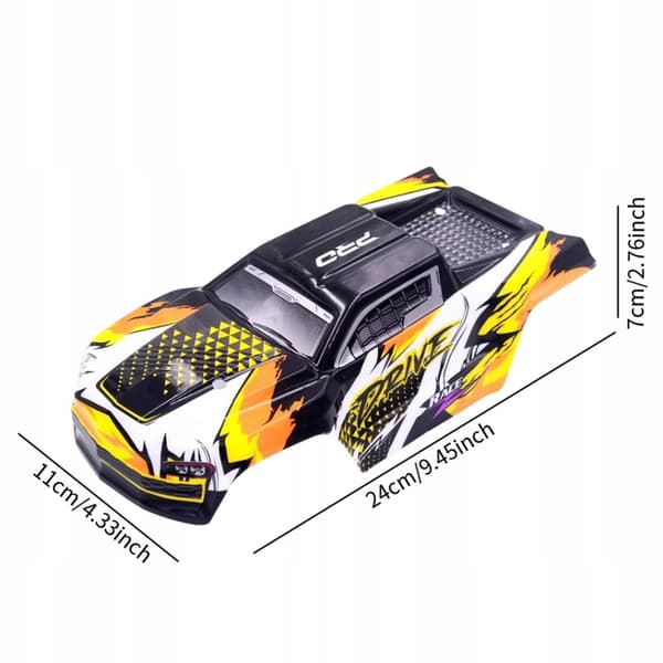 1/16 RC Car Body Shell – Replacement for Yellow Remote-Control Toy Car Model