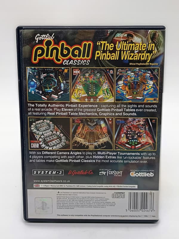 PS2 GOTTLIEB PINBALL CLASSICS PlayStation 2 (PS2) – boxed