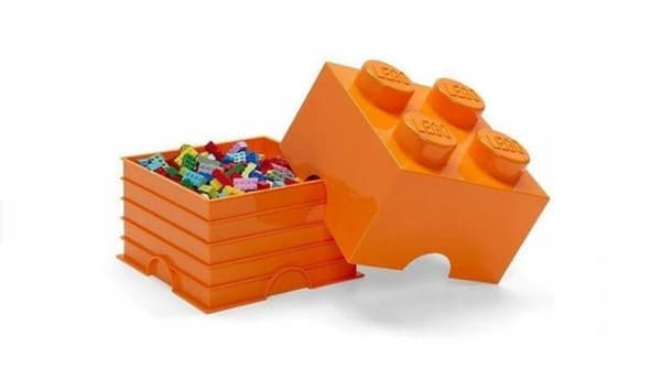 LEGO BRICK STORAGE BOX, ORANGE, 25 cm, 40031760