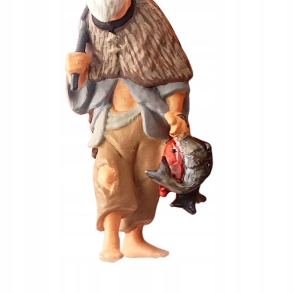 1:64 Ancient Chinese figures, Railway scene, Control panel, Fishing Man, Grey