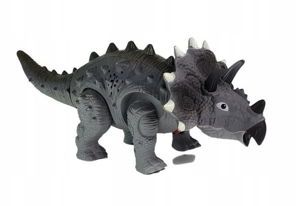 Battery-Operated Triceratops Dinosaur – Grey