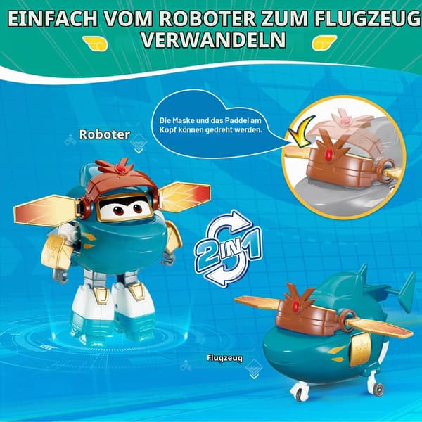 Super Wings 2-in-1 Transformable Snap Solar Toys for Children Aged 3+