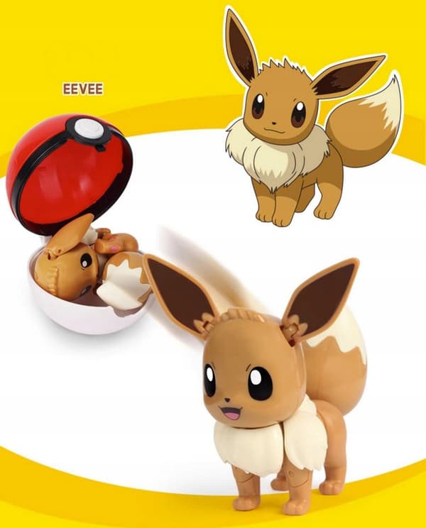 EEVEE Pokémon Poké Ball Clip BOX + Foldable Pokémon Figure