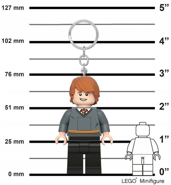 LEGO HARRY POTTER KEYRING TORCH RON WEASLEY FIGURINE KEYRING WITH TORCH
