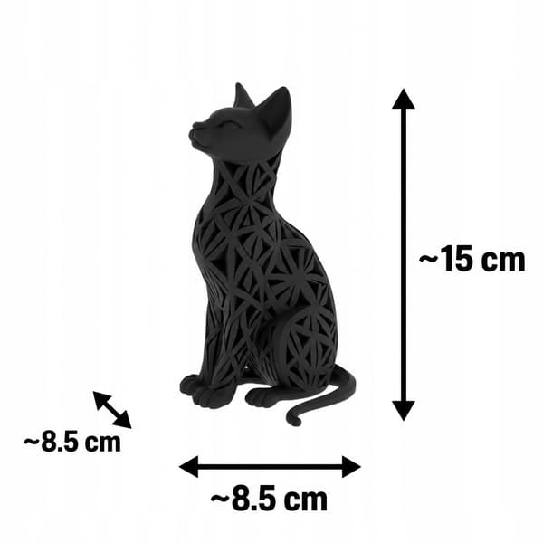 SITTING CAT FIGURINE – GEOMETRIC SHELF DECORATION – MANY COLOURS
