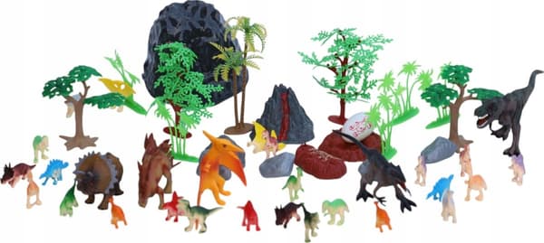 LARGE DINOSAUR FIGURINE SET IN A BOX DINOSAUR SET IN AN EGG-SHAPED CASE