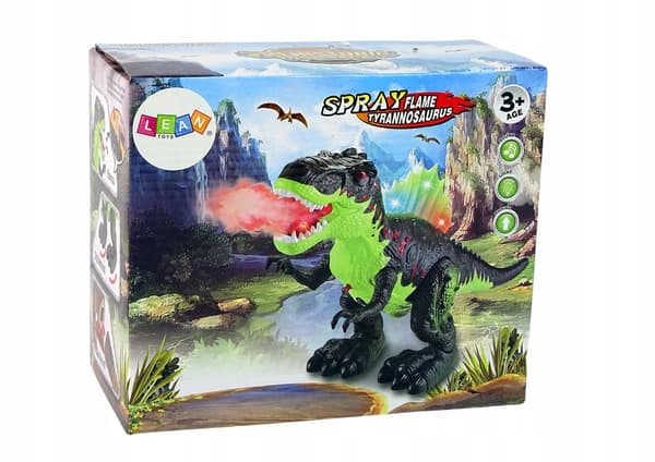 Brown fire-breathing dinosaur by Lean Toys, 220x180 mm