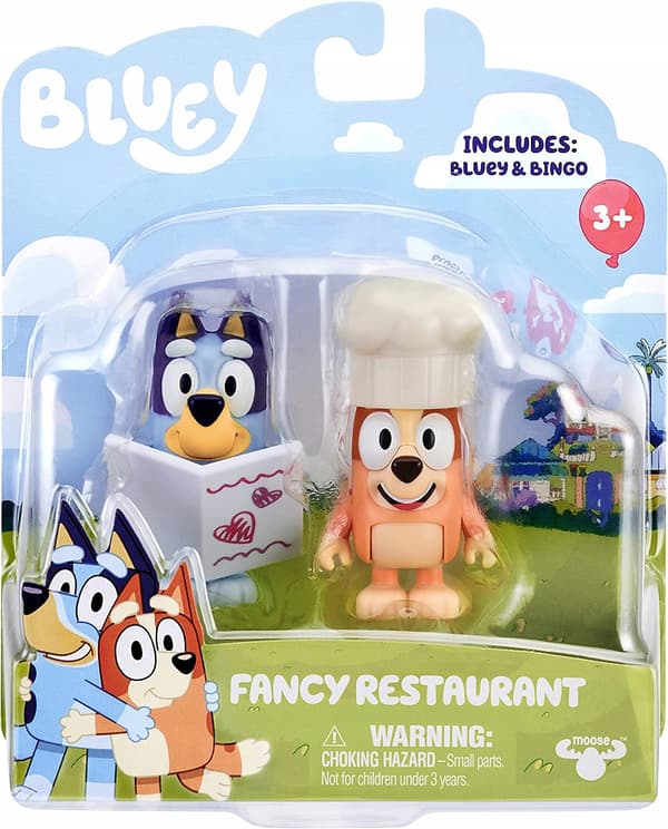 BLUEY AND BINGO FANCY RESTAURANT FIGURINES