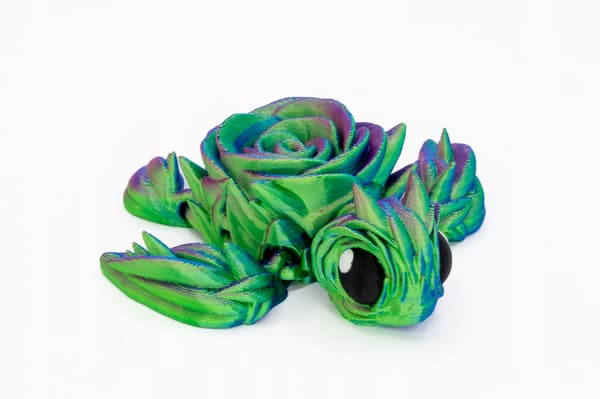 Little Rose – Flexi movable turtle with a rose-patterned shell, 9.5 cm. Turtle figurine